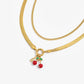 18K Gold PVD Herringbone Charm Holder Necklace