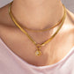18K Gold PVD Herringbone Charm Holder Necklace