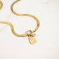 18K Gold PVD Herringbone Charm Holder Necklace
