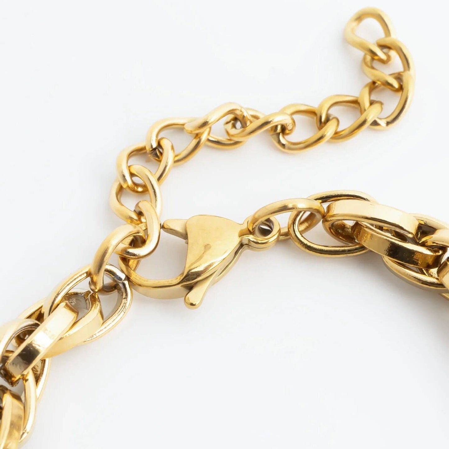 18K Gold PVD Stainless Steel Double Oval Chain Bracelet