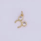 24K Gold Filled Clear CZ Round Headband Mini Charm | AF480