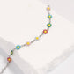 18K Gold PVD Multi Colored Floral Chain Bracelet