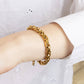 18K Gold PVD Stainless Steel Double Oval Chain Bracelet