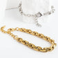 18K Gold PVD Stainless Steel Double Oval Chain Bracelet