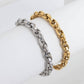 18K Gold PVD Stainless Steel Double Oval Chain Bracelet