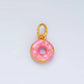 24K Gold Filled Pink Glazed Sprinkle Donut Dessert Enamel Charm | M152