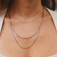 18K Gold PVD Stainless Steel Loop, Box, and Paperclip Layered Chain Necklace