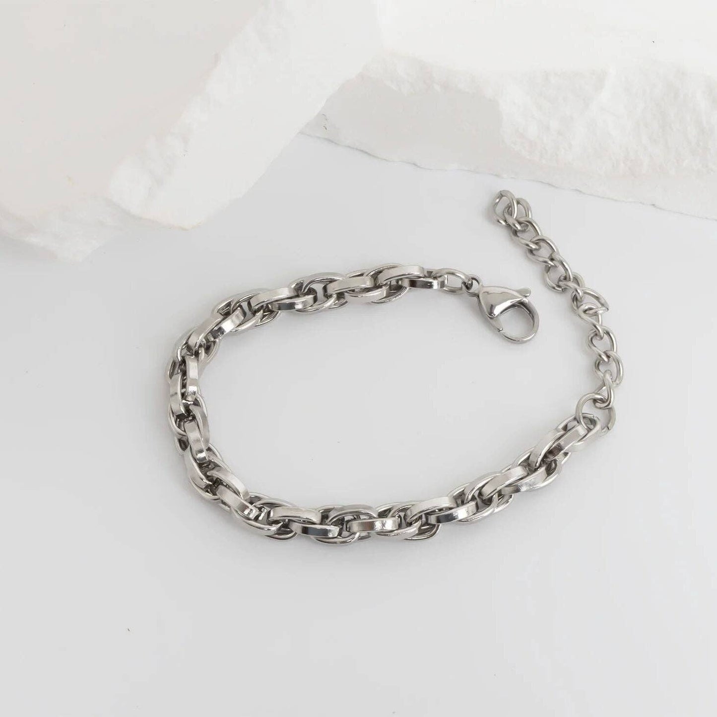 18K Gold PVD Stainless Steel Double Oval Chain Bracelet