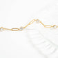 18K Gold PVD Station Stone Stone Paperclip Chain Bracelet