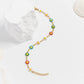 18K Gold PVD Multi Colored Floral Chain Bracelet