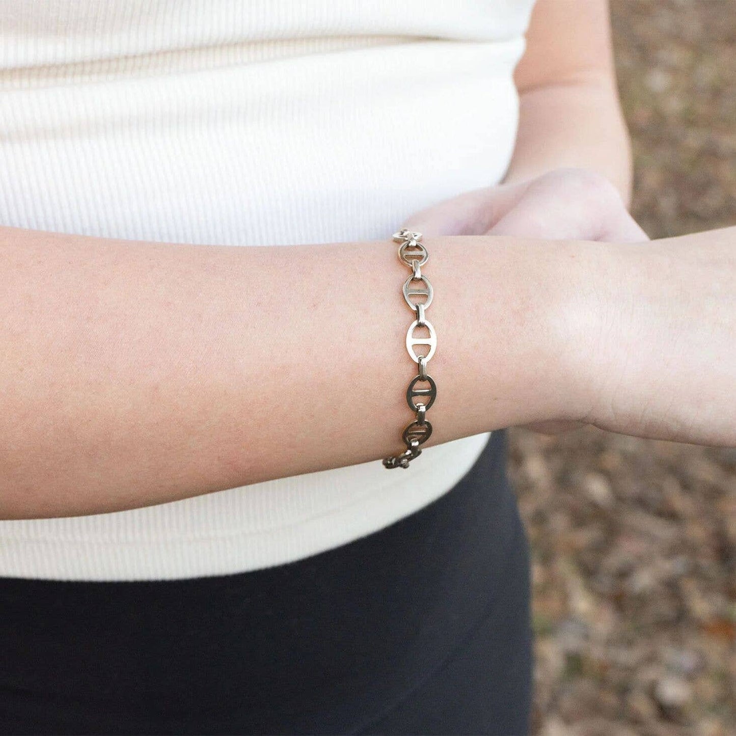 18K Gold PVD Stainless Steel Thick Oval Chain Bracelet