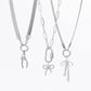 18K Gold PVD Herringbone Charm Holder Necklace